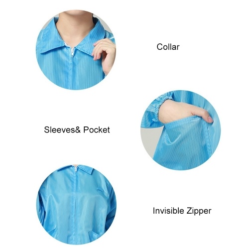 

A Suit of Factory Anti-Static Safety Dust-proof Clothes Workwear Clean Room Protective Suit for Food Shop Medical Paint Spraying Workers