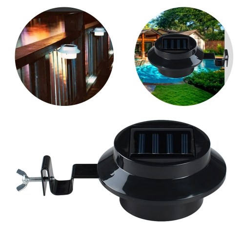 Solar Powered Gutter Light Wall Lamp 3 LEDs Energy Saving Night Lights