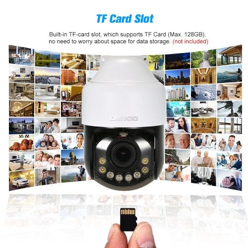 

OWSOO Беспроводная 1080P IP-камера безопасности для домашнего наблюдения Открытый монитор с приложением для сотового телефона Двусторонняя передача звука PTZ и слот для TF-карты ночного видения Сигнализация движения 2.8-12 мм Оптический зум-объектив подде