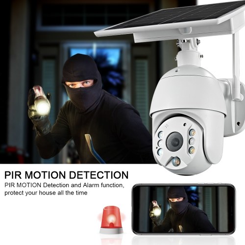 

DC06 （WiFi）1080P Intelligent Solar Powered Pan-Tilt Camera Wireless Minitor Plug-in Free IP67 Night Vision Real Time Voice Intercom Motion Detection Alarm