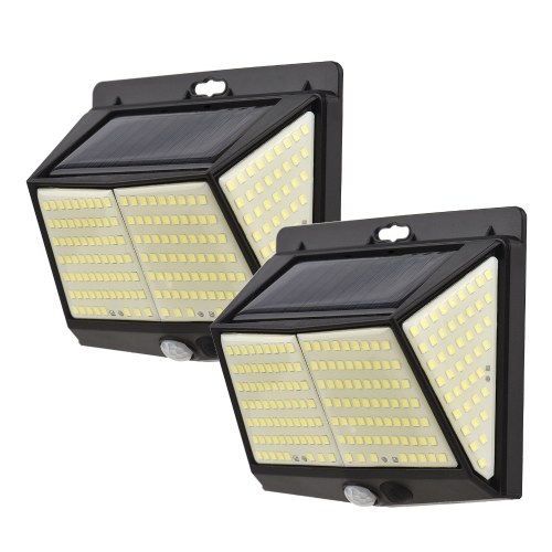 228LED Luz de pared solar PIR Luces con sensor de movimiento Lámpara de jardín impermeable al aire libre Luz de noche 3 modos de luz para jardín Patio Patio Valla Paisaje Patio