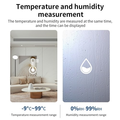 WiFi Temperature Humidity Monitor Smart Temperature & Humidity Sensor Meter with LCD Screen Digital Indoor Hygrometer Thermometer 