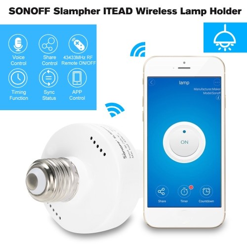 

3PCS SONOFF Slampher ITEAD WiFi Smart Light Bulb Holder 433MHz RF E27 Wireless Lamp Holder Works with Amazon Alexa & for Google Home/Nest