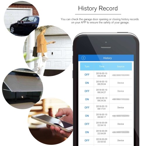 

WiFi Smart Switch Garage Door Controller Compatible Garage Door Opener Smart Phone Remote Control Timing Function Voice Control