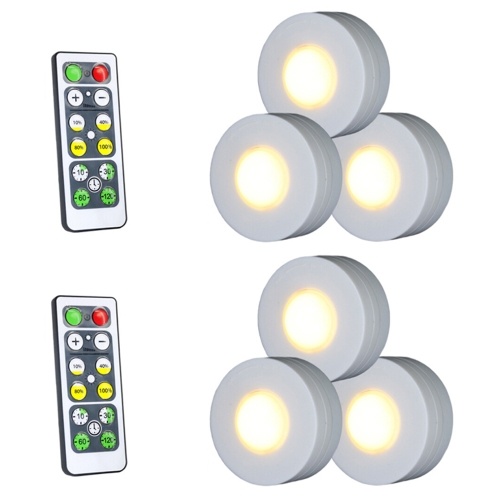 

LED Under Cabinet Lamp Puck Light with Remote Control Warm light 4000K