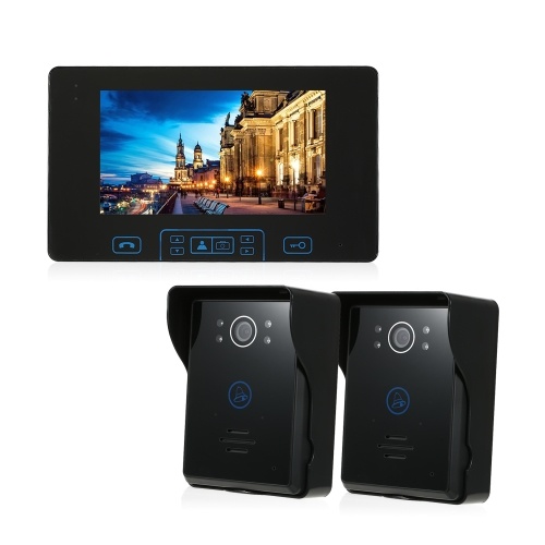 

2.4GHz Wireless Digital Door Phone Doorbell Intercom System 1* Indoor Monitor&2* Outdoor Camera