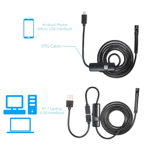 

OWSOO 7MM 6 LED Lens Endoscope-1.5M