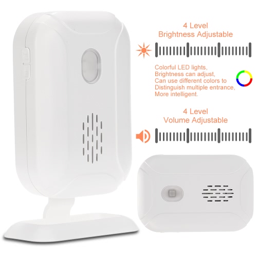 

Wireless Split Welcome Guest Doorbell Motion Detection PIR Sensor Alarm System with Receiver and Transmitter for Home Office Security Protection