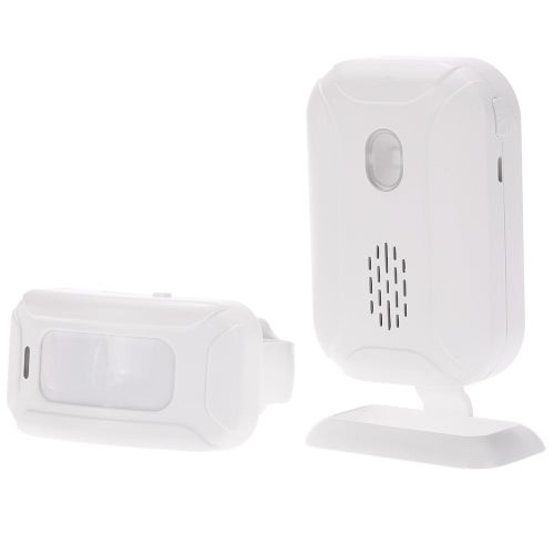 Wireless Split Welcome Guest Doorbell Motion Detection PIR Sensor Alarm System with Receiver and Transmitter for Home Office Security Protection