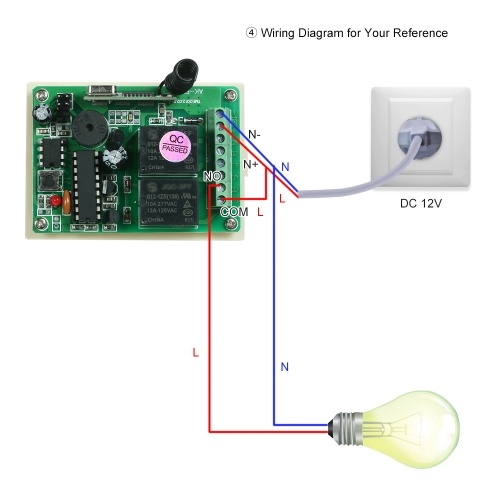 

433Mhz DC 12V 2CH Universal 10A Relay Wireless Remote Control Switch