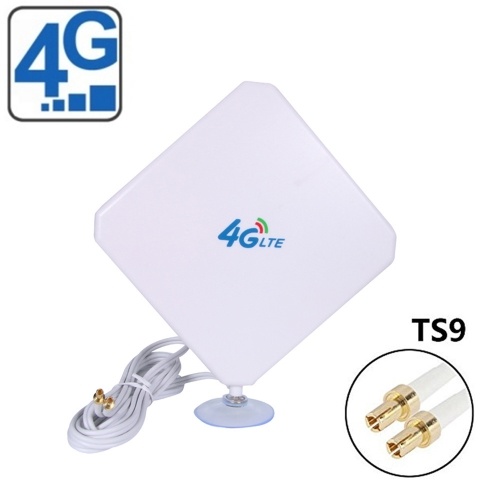 35dBi 4G LTE Dual MIMO antena de teléfono móvil Booster antena TS9 cable