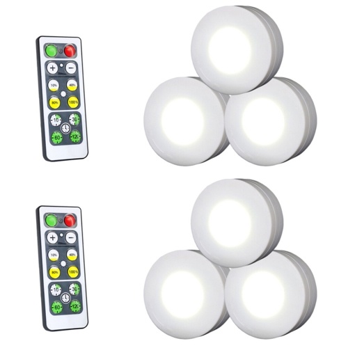 

LED Under Cabinet Lamp Puck Light with Remote Control White light 6000K
