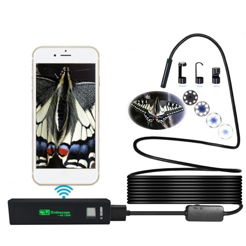 

1200P HD WiFi Connection USB connection Endoscope Inspection 10m LED Snake Camera