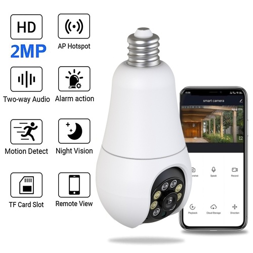 

WiFi 360 Panoramic Bulb Camera 1080P Security Camera with 2.4&5GHZ WiFi