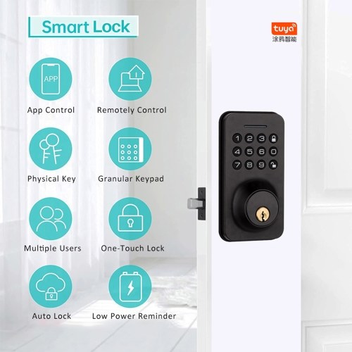 WAFU Smart Door Lock 4 Unlocked Ways tuya BT Connection APP Unlock Password Unlocking for Homes Apartments 