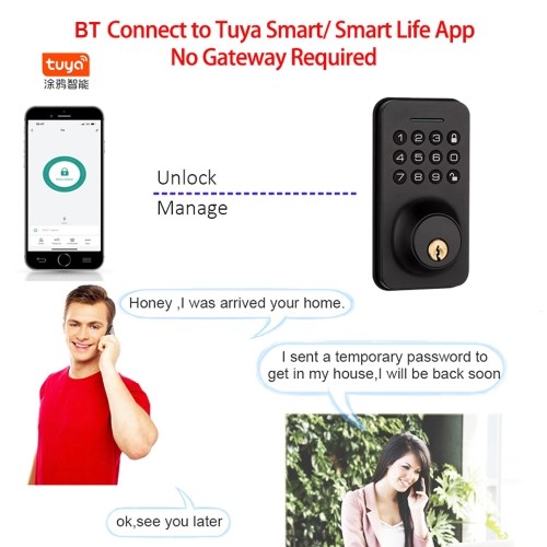 WAFU Smart Door Lock 4 Unlocked Ways tuya BT Connection APP Unlock Password Unlocking for Homes Apartments 