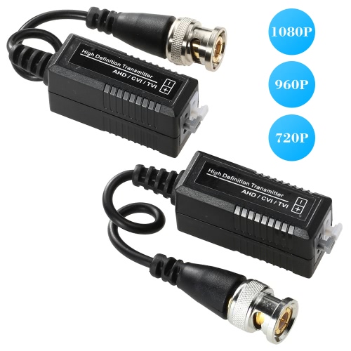 

1 Pair 720P 1080P Video Balun AHD CVI TVI Coax to UTP Cat5 Cat6 Connector for CCTV Camera