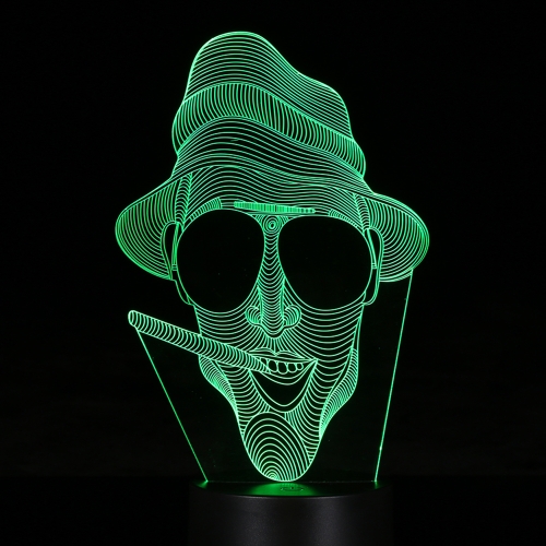Iluminação 3D criativa da ilusão LED colorida da luz da noite
