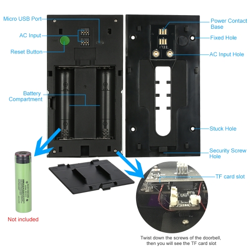 

OWSOO 720P WiFi Visual Intercom Door Phone Support Infrared Night View PIR Android IOS APP Remote Control for Door Entry Access Control