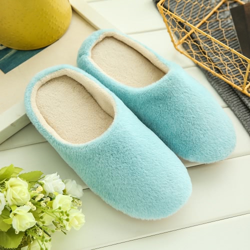 

New Pure Color Soft Plain Slippers Wood Floor Non-slip Silent Mute Cotton Slippers Unisex Type