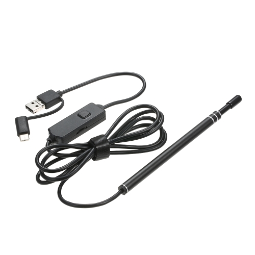 

3 в 1 эндоскопа USB типа-C 6 светодиодных 5,5 мм объектива инспекции эндоскопа