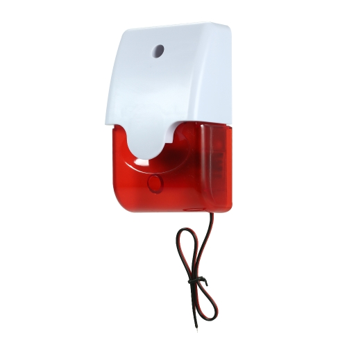 

Wired Strobe Siren Sound Alarm Strobe Flashing Red Light 105dB for Home Security Protect Alarm System