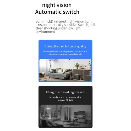 1080P Home Multifunctional Camera Smart Security Camera with Function Night Vision Support for 4-64GB Storage iWFCam APP Control