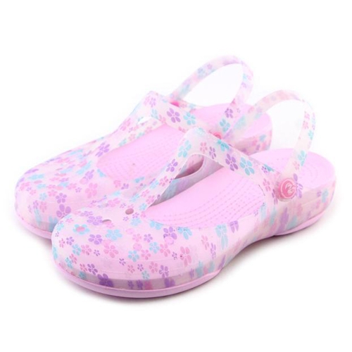 

Summer Cool Beach Holes Printing Flowers Shoes Antiskid Causal Women Plastic Jelly Sandals Hollow Walking Slipper Breathable Girls