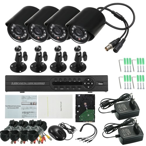 

4CH 1080P Гибридная 5-в-1 DVR система видеонаблюдения с жестким диском 1 ТБ