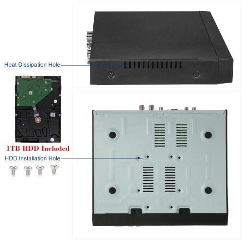 

4CH 1080P Hybrid 5-in-1 DVR CCTV Camera System with 1TB HDD