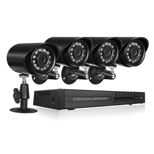 

4CH 1080P Гибридная 5-в-1 DVR система видеонаблюдения с жестким диском 1 ТБ