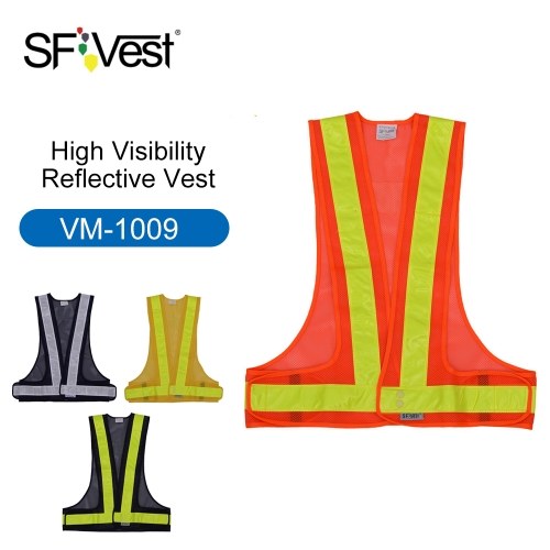 

SFVest High Visibility Reflective Vest Reflective Safety Strap Vests Workwear Security Working Clothes Day Night Cycling Running Traffic Warning Safety Waistcoat