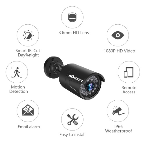 

2.0MP 1080P Analog Camera Security Camera Surveillance System Built-in 36pcs IR-CUT LED Lights Intelligent Motion Detection and Alerts System Pal System