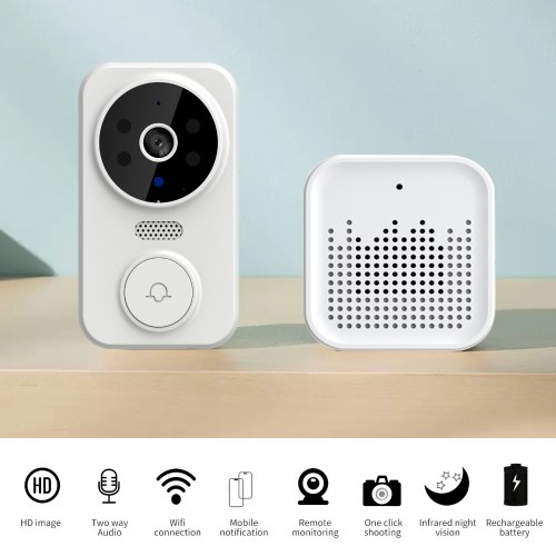 Smart Video Doorbell Wireless HD Camera PIR Motion Detection IR Alarm Security Door Bell Wi-Fi Intercom for Home Apartment 