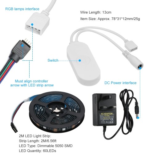 

WIFI PC/TV Backlight Kit 2M 6.56ft RGB Light Strip LED Strip Lights