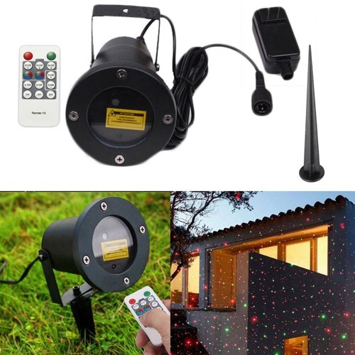 Waterproof Outdoor Moving Full-Sky Kerst Laser-projector Lamp Groen en rood podiumlicht