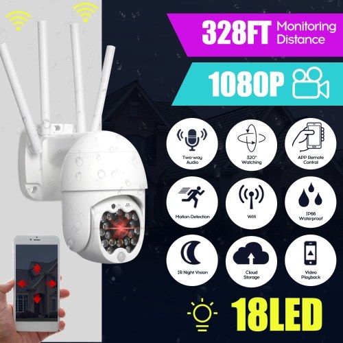 

17PCS Lights 1080p IP Camera Wi-Fi CCTV IR Camera