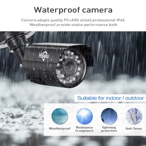 

Security Camera System 4CH 1080P DVR+4pcs 1080P Full HD Indoor Outdoor Weatherproof CCTV Cameras Support Motion Alert Remote Access NO Hard Drive