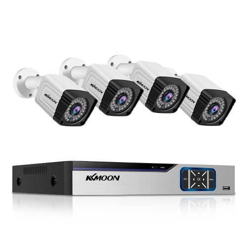 Sistema de cámara de seguridad para el hogar 8CH + 4pcs 2MP HD Kit de DVR de vigilancia de cámara de seguridad resistente a la intemperie al aire libre / interior