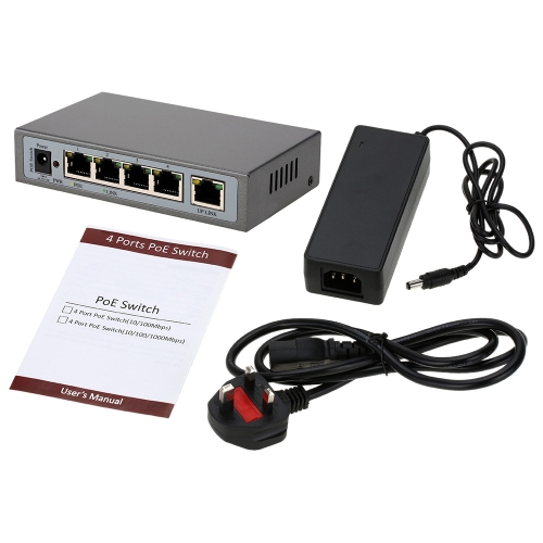 

4 Port 1000Mbps IEEE802.3af POE Switch/Injector Power over Ethernet for IP Camera VoIP Phone AP devices 1004POE-AF