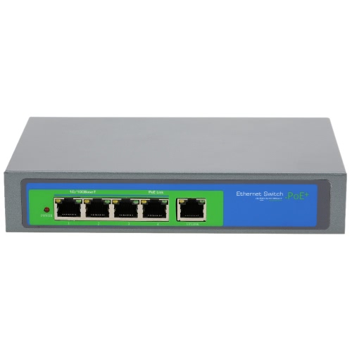 4 puertos 100Mbps IEEE802.3at POE Switch/inyector Power over Ethernet para dispositivos IP cámara VoIP teléfono AP 104POE-M-a