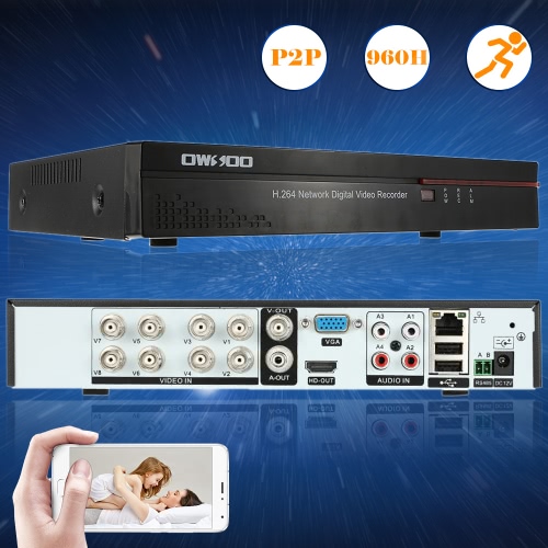 OWSOO 8CH Full 960H Network DVR Security Phone Control Motion Detection Email Alarm