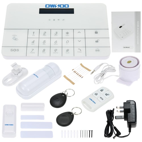 

OWSOO Wireless LCD GSM & SMS RFID Touch Keyboard Home House Security Burglar Intruder Alarm System Auto Dialer
