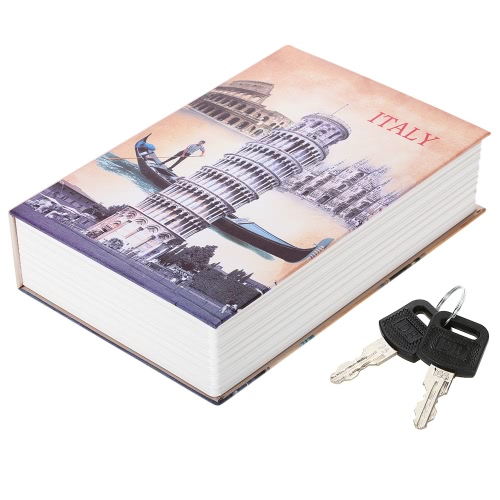 

Key Lock Book Safe Jewelry Cash Money Safety Box Secret Metal Hidden Locker