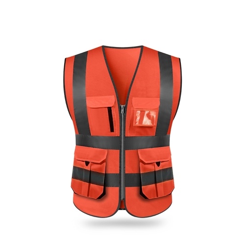 SFVest Gilet de sécurité réfléchissant Gilet réfléchissant Multi poches Vêtements de travail Sécurité Vêtements de travail Jour Nuit Moto Vélo Avertissement Sécurité Gilet