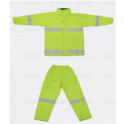 

SFVest High Visibility Reflective Rainwear Suit Luminous Safety Raincoat Suit Outdoor Hiking Riding Men and Women Waterproof Oxford Cloth Coating