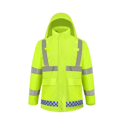 SFVest Alta Visibilidade Reflective Rainwear Coat Luminosa Capa De Chuva De Segurança Caminhadas Ao Ar Livre Homens e Mulheres À Prova D 'Água Revestimento de Pano 300D Oxford