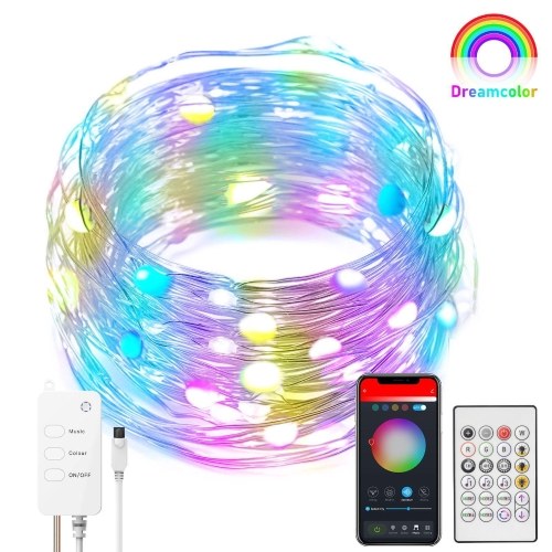 Luces de alambre de cobre de la luz de la secuencia de hadas de WiFi inteligente RGB