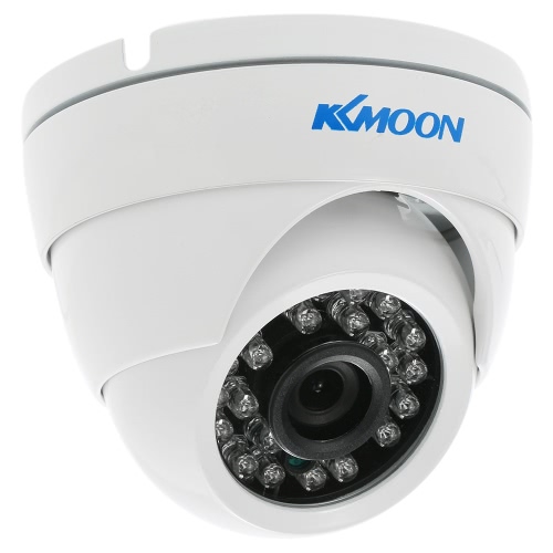 KKmoon  720P 1500TVL Dome AHD Surveillance Camera 1.0MP  3.6mm 1/4’’ CMOS 24 IR Lamps Night Vision IR-CUT Waterproof Indoor Outdoor CCTV Security  PAL System