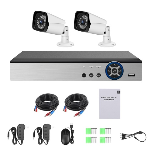 

1080n Pro HD + 4CH Video Security Digital Recorder + 2pcs Analog Security Cameras